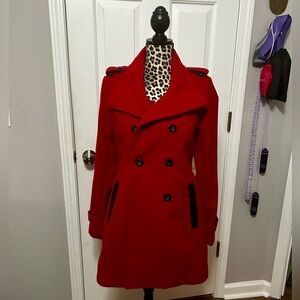 Red Ladies Peacoat